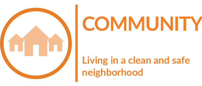 Community, living in a clean and safe neighborhood