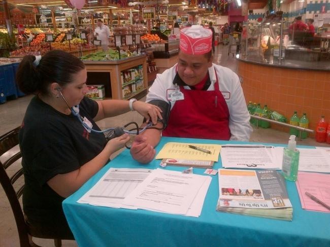 Blood pressure checks for a healthier workplace environment
