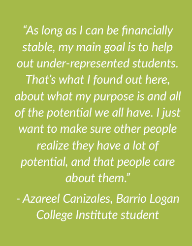 Barrio Logan college Institute Student Quote