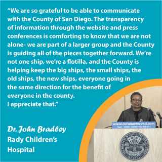 Quote from Dr. John Bradley about the County's response to COVID-19