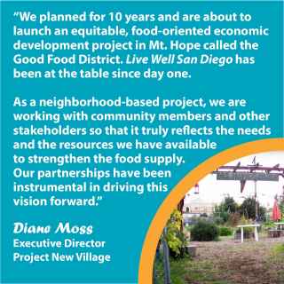 Quote from Diane Moss with Project New Village