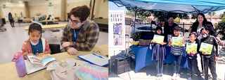 Children reading and holding reading awards