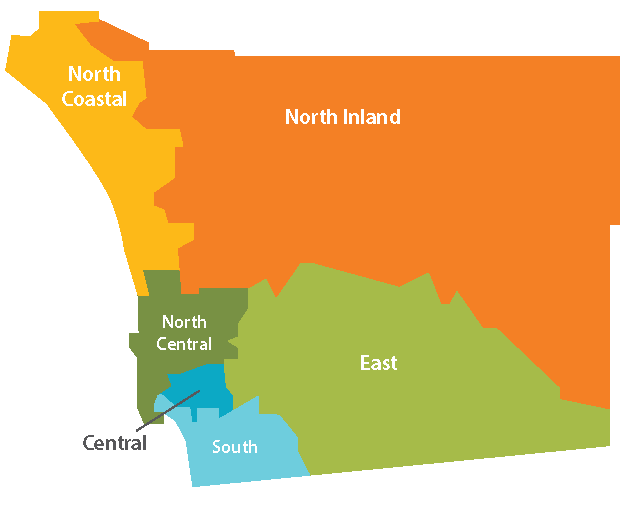 San diego county by region