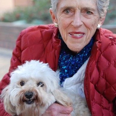 Sandra Gustafson with her dog Sophie