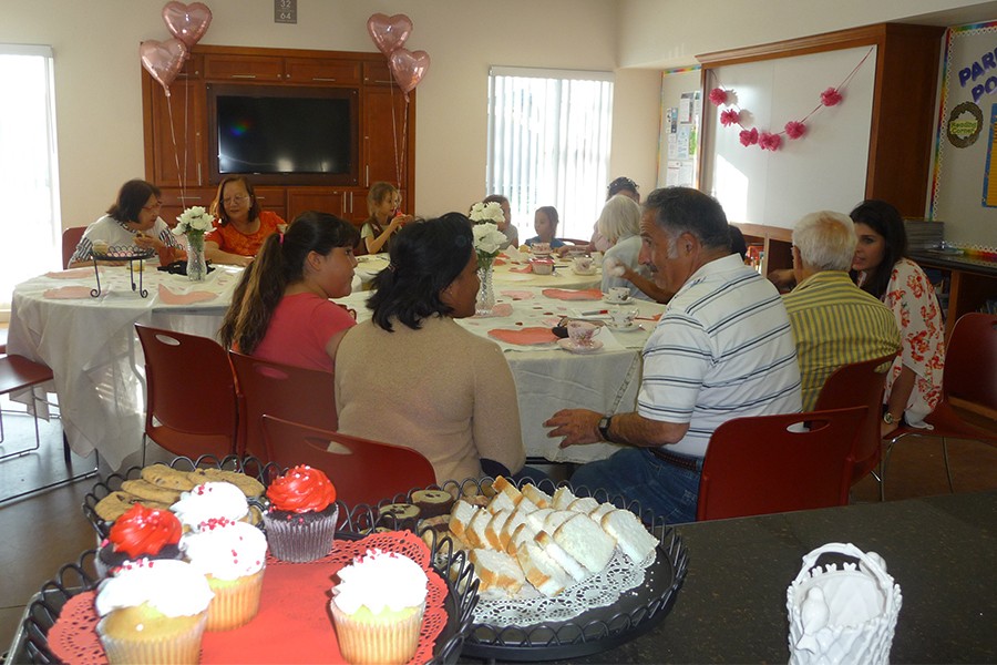 Attendees enjoy Intergenerational tea