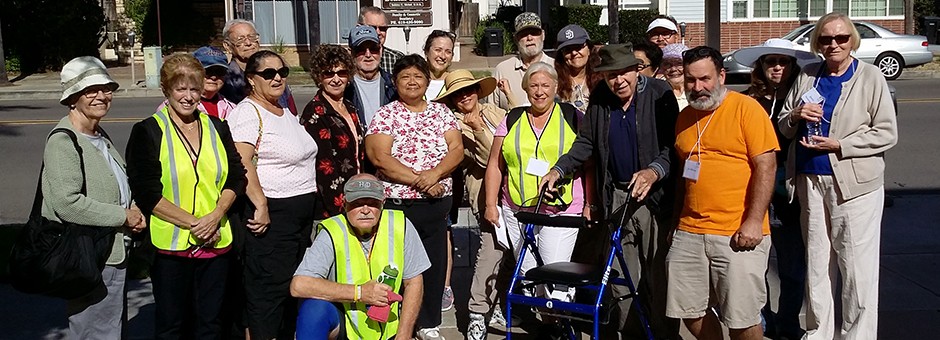 Group of senior participate in walking study