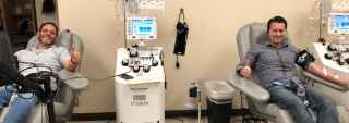 Friends David and Tim Donate Plasma