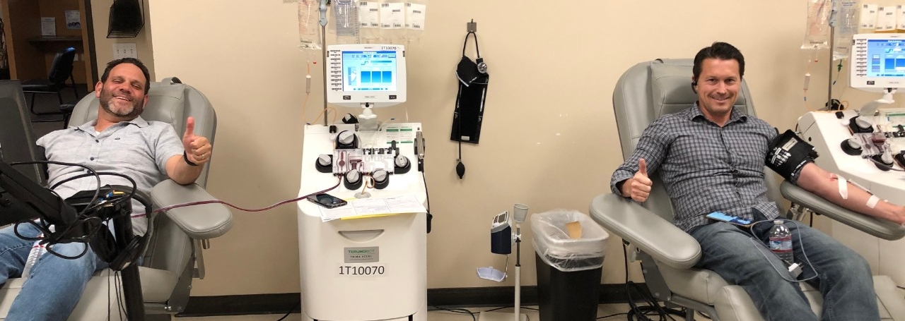 Friends David and Tim Donate Plasma