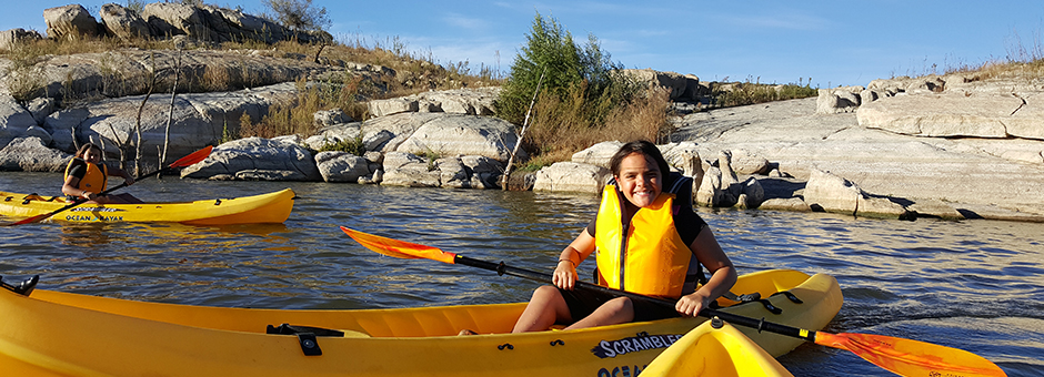 Tween Girls Kayaking as part of Rec Center Adventure Trip