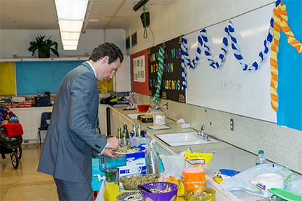 Hoover High School Principal Jason Babineau at Potluck