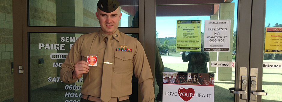 Marines Share Heart Love at Camp Pendleton for Love Your Heart 2015