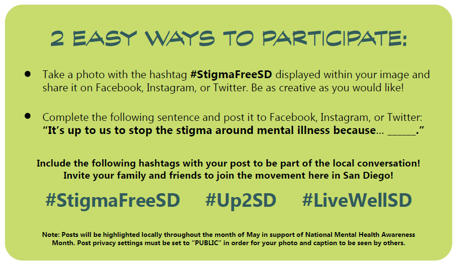 2 Ways to Participate in #StigmaFreeSD Campaign