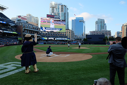Supervisor Ron Roberts Throws the First Pitch at San Diego Padres Game
