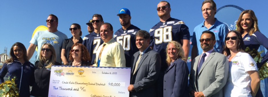 Chargers Urge Harborside Students to ‘Fuel Up’ with Fruits and Vegetables