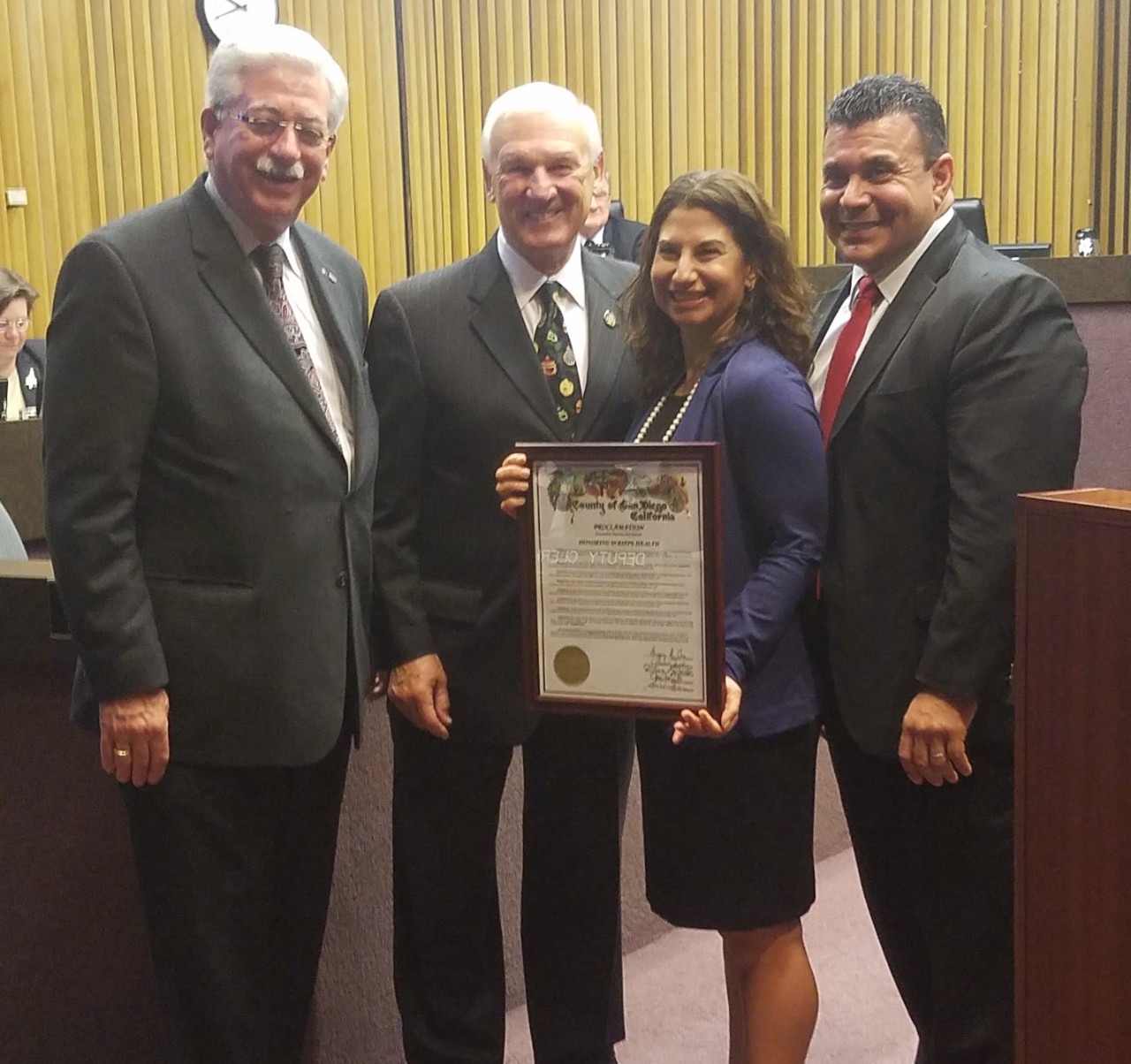 Scripps Health Proclamation Presentation at December 13th Board of Supervisors Meeting